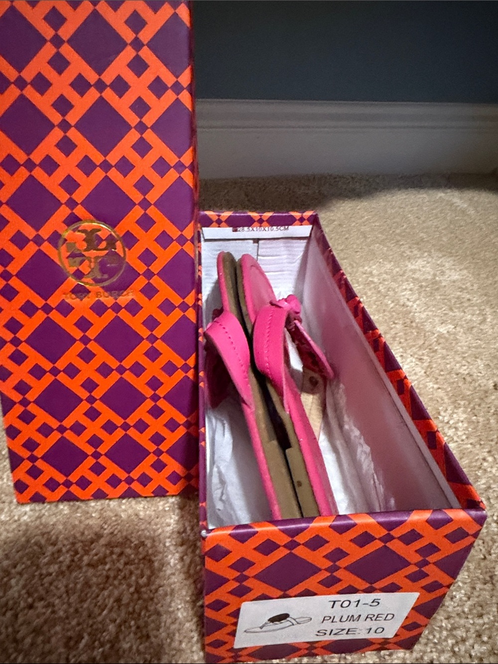 Tory Burch Hot Pink Leather Slingback Sandals